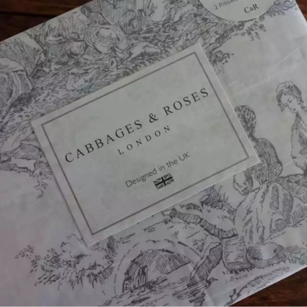 Queen Cabbages and Roses duvet 3 piece set country toile slate grey